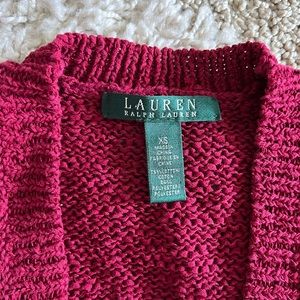 Burgundy cropped cardigan Ralph Lauren